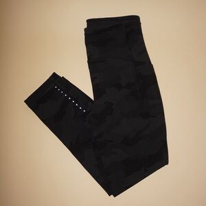 Lululemon Black/Grey Camouflage Pocket Leggings